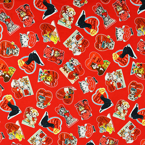 Ser Spatz Vintage Valentinstag Stoff von Michael Miller