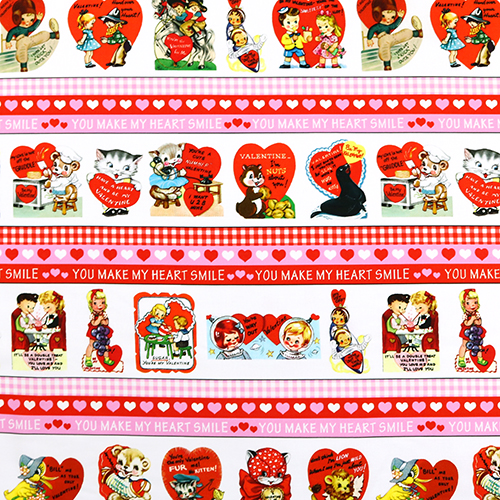 Vintage Valentins-Ksse Stoff von Michael Miller