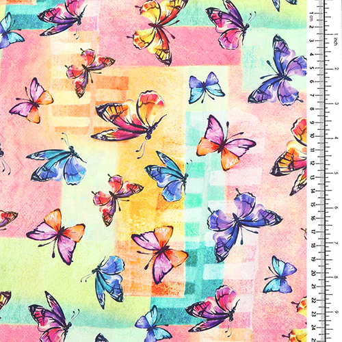 Erleuchteter Schmetterling Bunte Quadrate 1