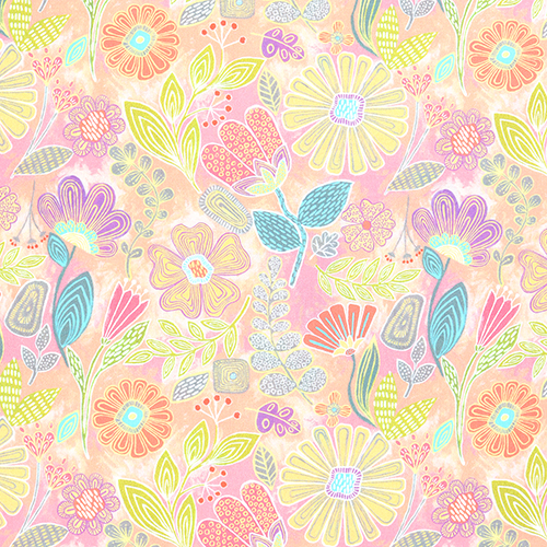 Profumo Estivo Fiori Boho Tessuto di Michael Miller