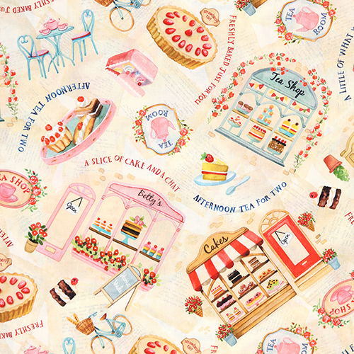 Salons De Th Prpars Avec Amour Tissu par Michael Miller