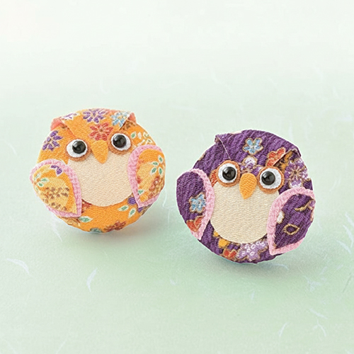 Japanese Owl Magnet Craft Kit - Set of 2 Handmade No-Sew DIY Sewing Project 4