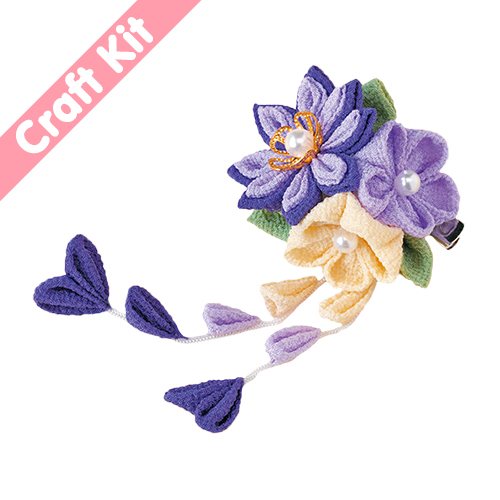 Bouquet De 3 Fleurs Tsumami Kanzashi Pince À Cheveux Broche Kit D'Artisanat Japonais