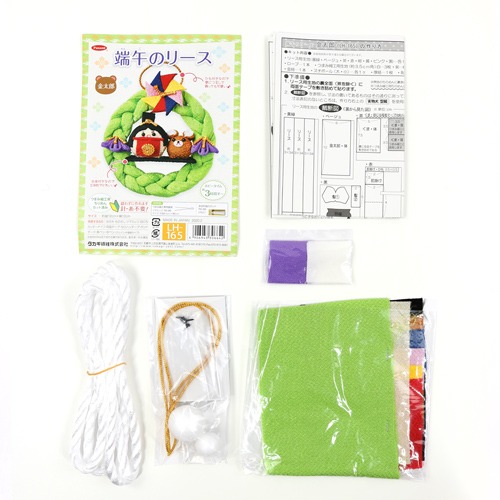 Ornamento Ghirlanda Orso Portafortuna Kintaro Giapponese Senza Cucire Tsumami Kit Da Cucito Fai Da T 3