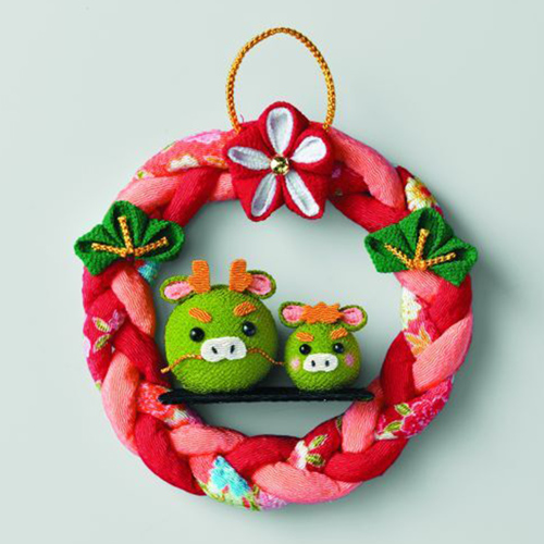 Japanese Year of the Dragon No-Sew Wreath Ornament Tsumami DIY Sewing Craft Kit 4