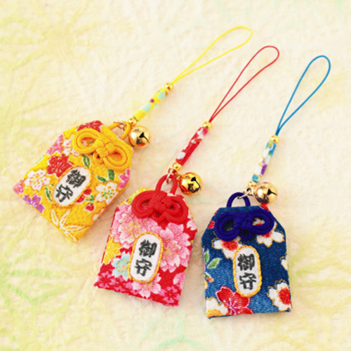 Japanese Lucky Charm Set of 3 Phone Charm Strap Netsuke - No-Sew DIY Sewing Craft Kit 4
