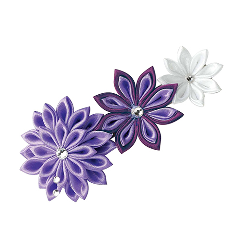 Longue Barrette À Cheveux Kazanshi Tsumami Triple Fleur Kit D'Artisanat Japonais 5