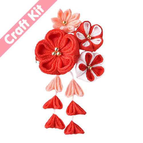 Tsumami Kanzashi 4 Pétales Fleur Barrette Broche Kit D&#8217;Artisanat Japonais