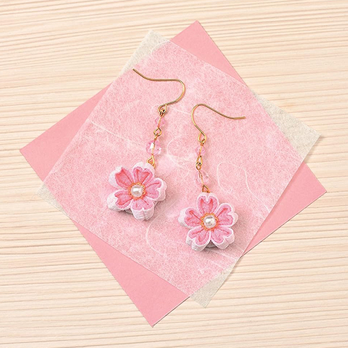 Tsumami Sakura Fleurs De Cerisier Kanzashi Boucles D'Oreilles Kit D'Artisanat Japonais 4