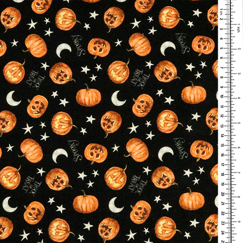 Citrouilles Halloween Lune Étoiles Des Bonbons Ou Un Sort 1