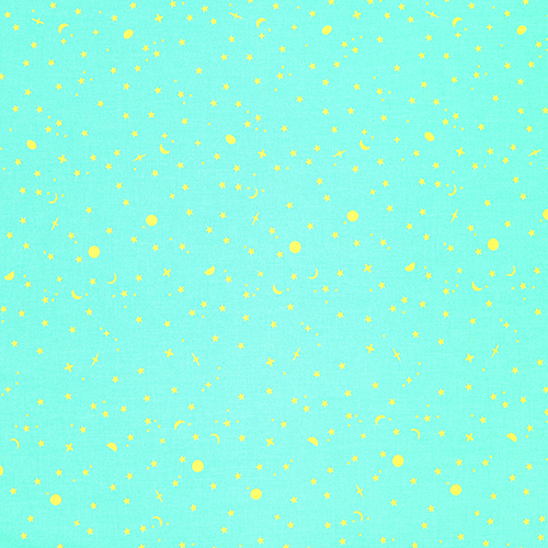 Verre Marin Aqua – Tula Pink clats Spatiaux Fort De Pleine Lune II Tissu par Free Spirit