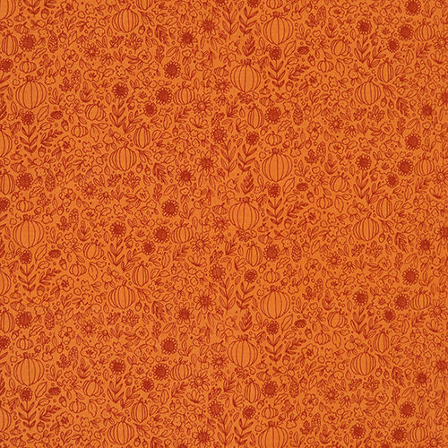 Orange Pumpkin Floral Happy Fall Days Fabric by Riley Blake