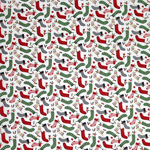 Calze Tradizionali Decorazioni Incantevole Natale Tessuto di Riley Blake
