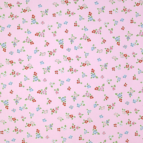 Whimsical Flowers Pink Love Notes Fabric
