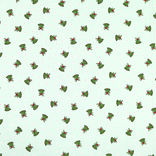 Campanas Dispersas Acebo Vintage Navidad Tela