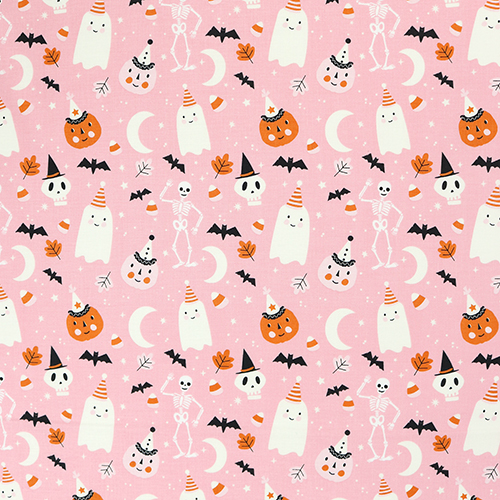 Esqueleto Fantasma Halloween Hola Calabaza Tela de Riley Blake