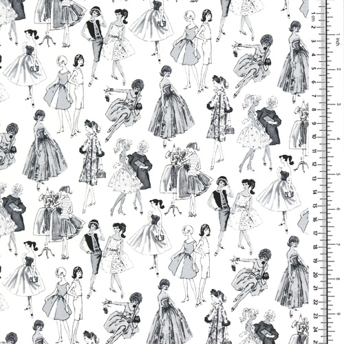 Moda Vintage Barbie En Blanco Y Negro Tonal 1