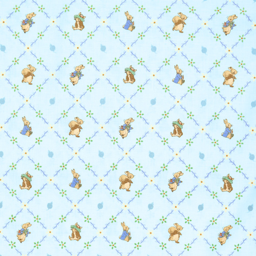Peter Rabbit Benjamin Bunny Joli Treillis Bleu Tissu par Riley Blake