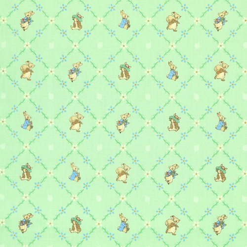 Peter Rabbit Benjamin Bunny Joli Treillis Vert Tissu par Riley Blake