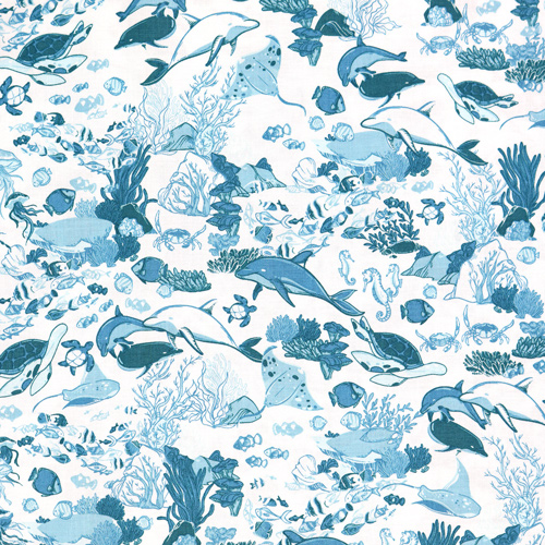 Barriera Vita Oceano Delfini Pesce Corallo Turchese