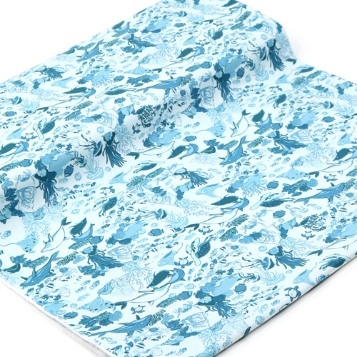 Reef Ocean Life Dolphins fish Coral Teal 3