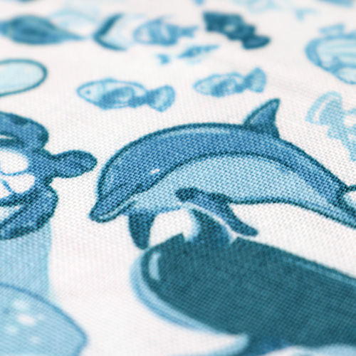 Reef Ocean Life Dolphins fish Coral Teal 5