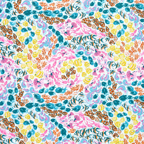 Barriera Oceano Tropicale Pesci Nuotando Multi