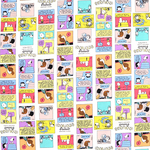 Bande Dessine Snoopy Pastel Tissu par Sanrio