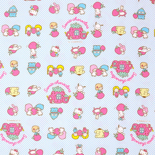 Maison aux Fraises des Personnages Sanrio Tissu par Sanrio