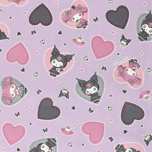La Mia Melody Kuromi Bambola Fiocco Cuore Viola Tessuto