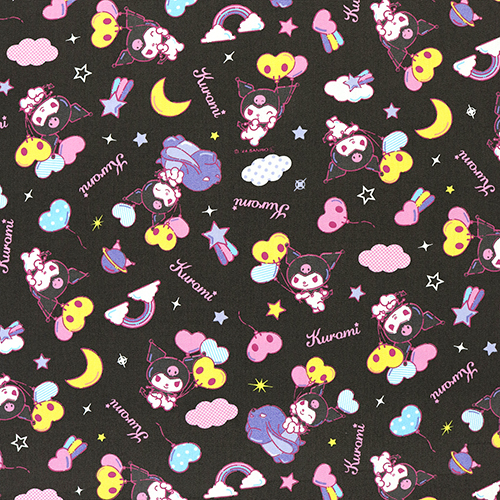 Kuromi Cuore Palloncini Arcobaleni Stelle Luna Tessuto