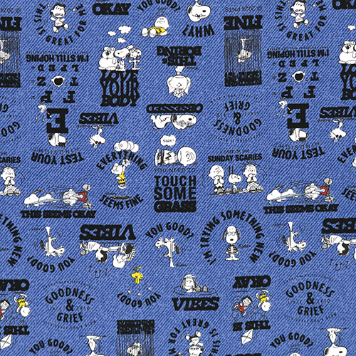 Snoopy 75th Goodness Cartoon Quotes Denim
