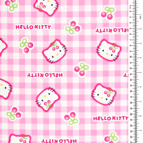 Hello Kitty Estampado De Cuadros Vichy Con Cerezas 1