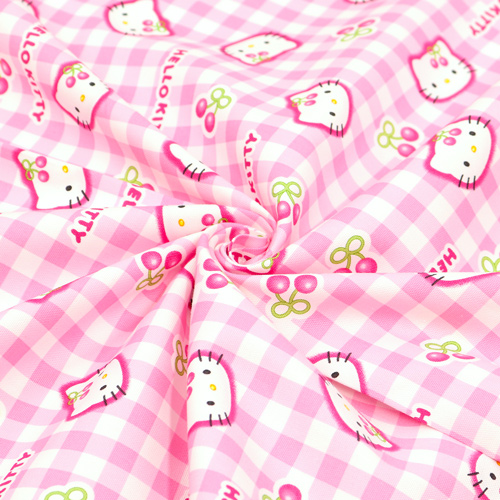 Hello Kitty Estampado De Cuadros Vichy Con Cerezas 2