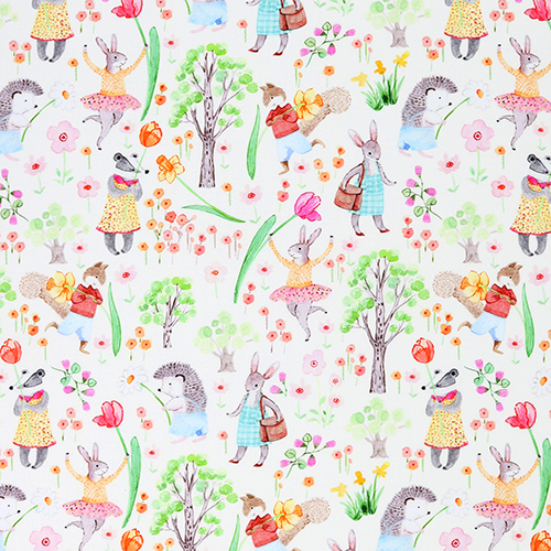 Frhlingshasenstadt Hoppeldihopp Ostern Stoff von Timeless Treasures