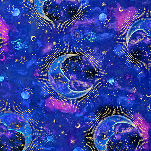 Galaxie Céleste Lune Croissante Métallique