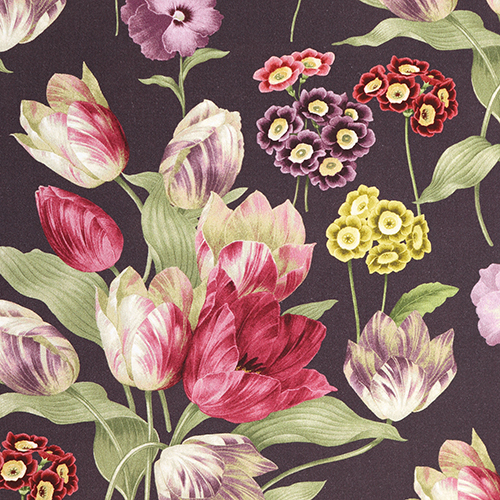 Vintage Botanische Tulpen Stiefmütterchen Strauß
