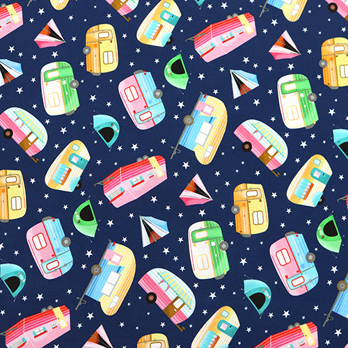 Caravanes Tentes Camping toiles Tissu par Timeless Treasures