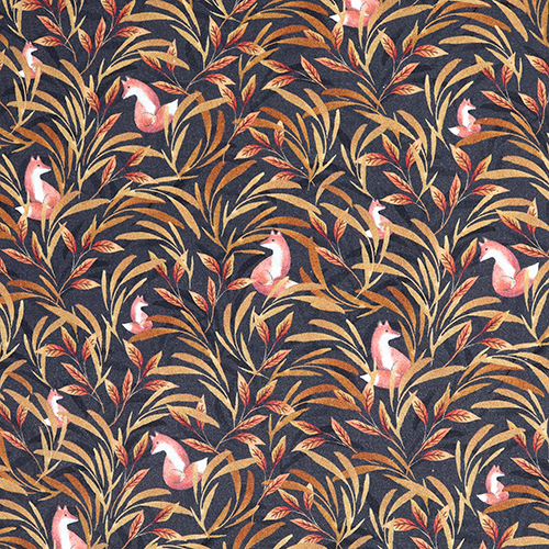 Fuchs Herbst Laubwald Wald Stoff von Timeless Treasures