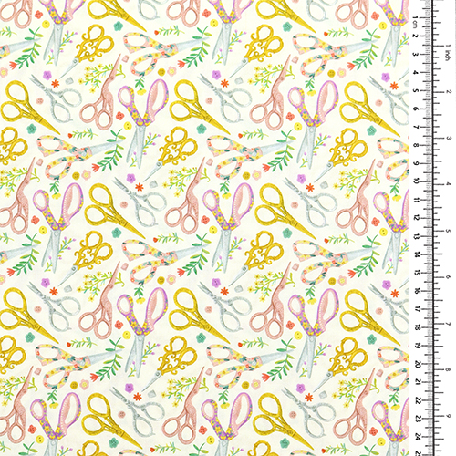 Florals Sewing Scissors Antique Flowers 1