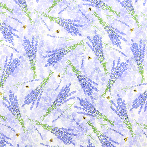 Brin De Lavande Florale Avec Petites Abeilles