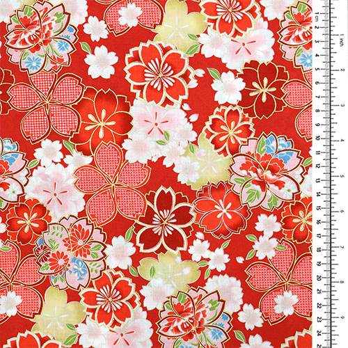 Fleurs de Cerisier à Motifs Dorés 1
