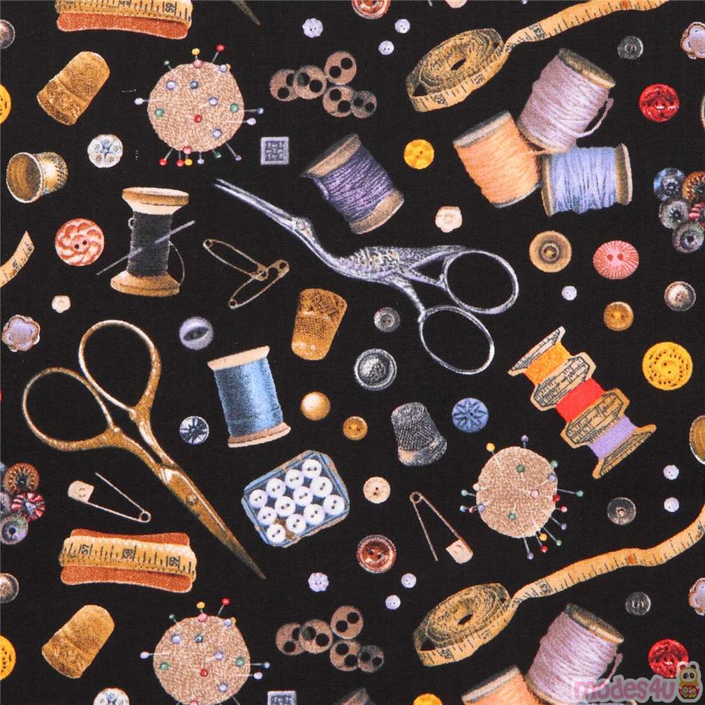 black retro sewing notions utensils fabric A Stitch In Time Elizabeth's