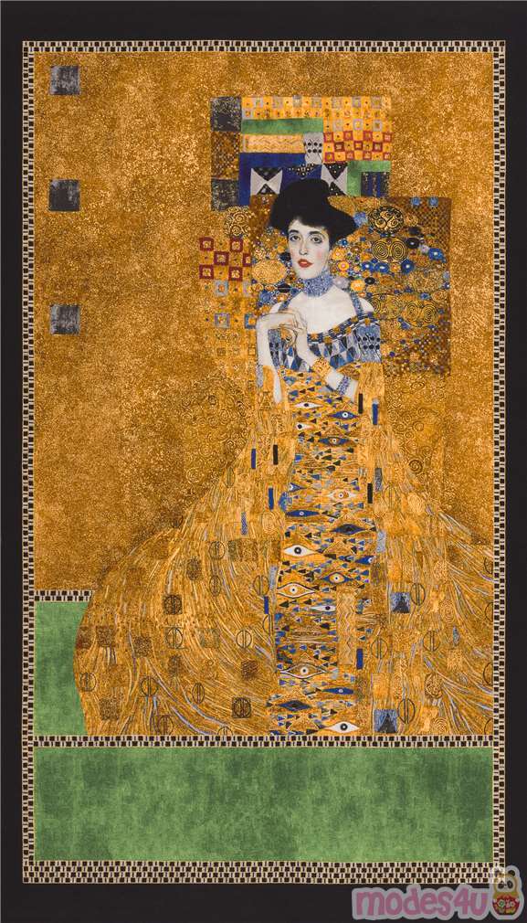 Gustav Klimt the Lady in Gold Panel Fabric by Robert Kaufman - modeS4u