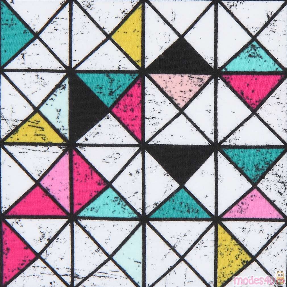 colorful geometric triangle knit fabric modeS4u