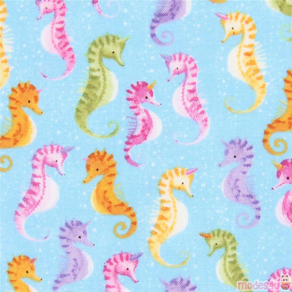 colorful seahorse fabric by Timeless Treasures Fabric by Timeless ...