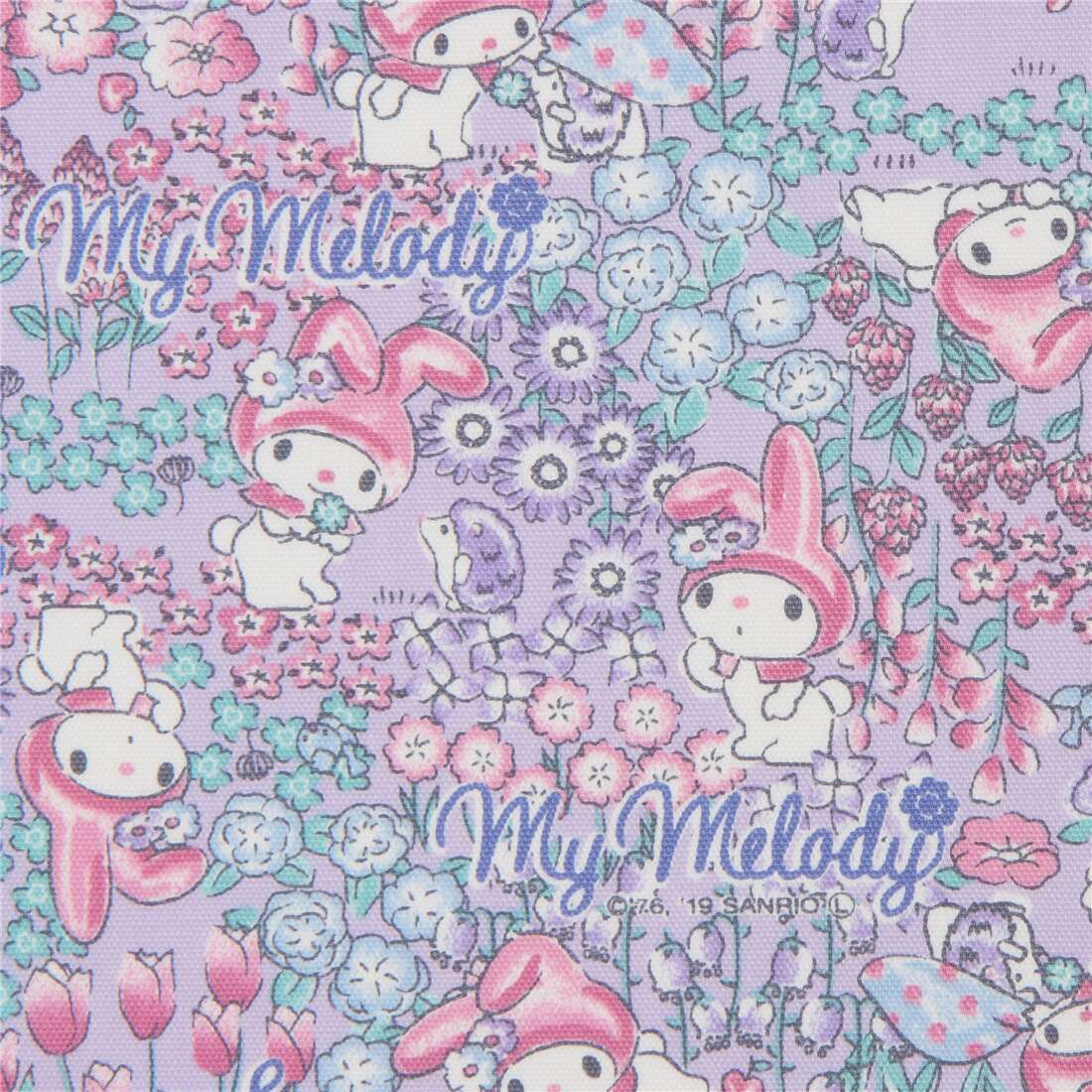 purple My Melody flower garden oxford fabric - modeS4u