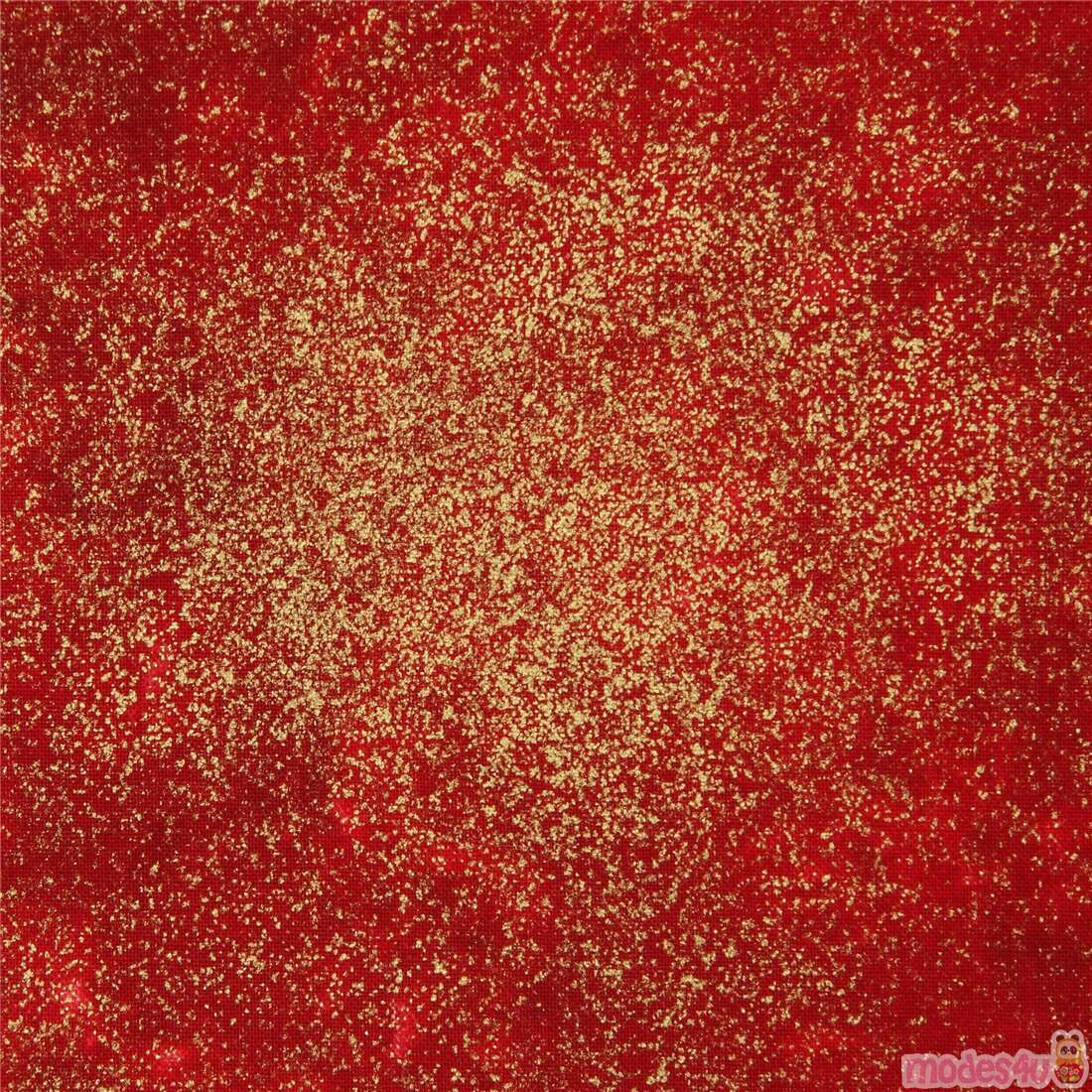 shimmery red metallic gold Timeless Treasures fabric - modeS4u