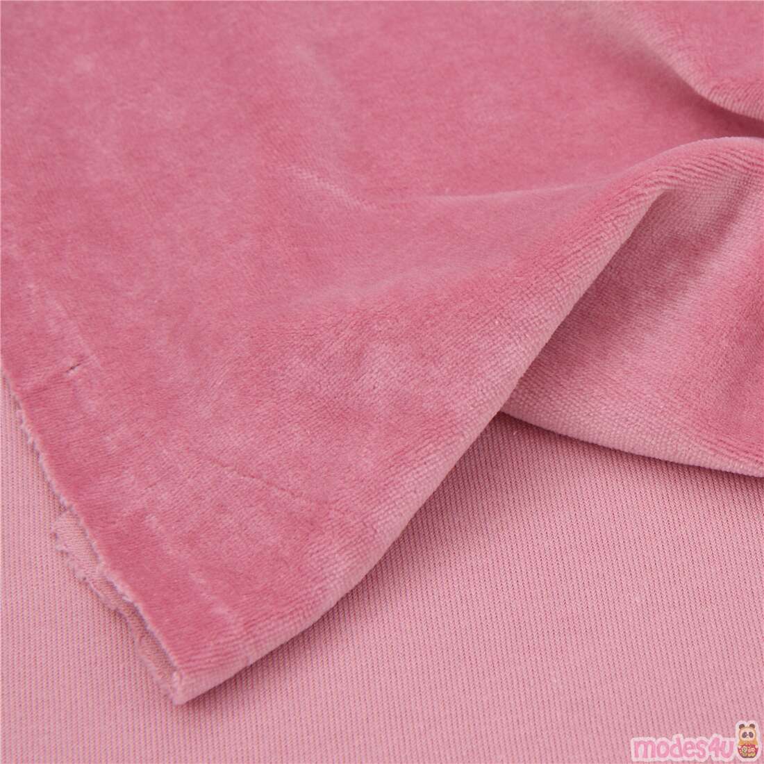 solid rose pink Avalana Velour knit fabric by Stof Fabrics modeS4u