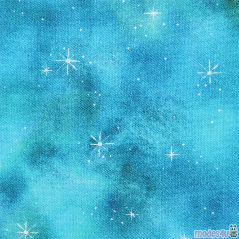 star outer space sky Robert Kaufman turquoise teal fabric Morningmoon